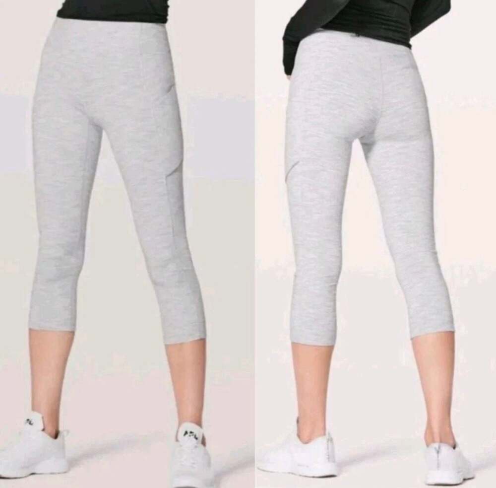 Lululemon Size 6 Speed Up Crop High-Rise Striped Leggings